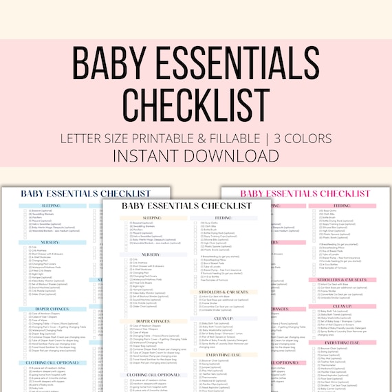 Newborn Nursery Essentials Checklist